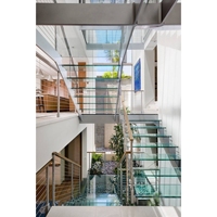 Marches d'escalier en verre feuilleté CBMmart, garde-corps en verre trempé, embouts pour escalier droit