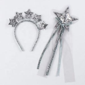 มงกุฎเจ้าหญิงสำหรับงานปาร์ตี้ฮาโลวีน 2 ชิ้น พร้อมไม้กายสิทธิ์รูปดาววิบวับ และที่คาดผมประดับดาววิบวับ ของขวัญวันเกิด - Product Image 6