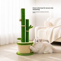Colonne à gratter pour chat en sisal durable, style bambou, anti-chute, avec jouet suspendu en forme de balle, pour grands chats, vente en gros, OEM