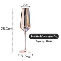 Verre à vin en cristal plaqué or rose, haute valeur, cœur de jeune fille, personnalité créative, luxe, verre à vin en cristal