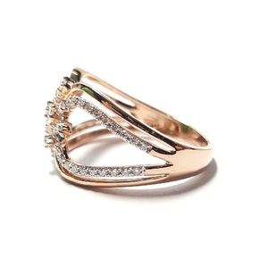 Bijoux en gros Thanksgiving Day gracieux à la mode 18k or rose véritable diamant bijoux fins large bague de mariage pour les femmes - Product Image 3