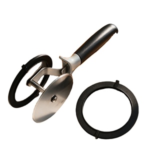 Stainless Steel Dual <b>Wheel</b> Pizza Cutter Roller Knife Foldable Non-Slip Design Sustainable Kitchen Tool Box for Salad Vegetable - Product Image 1