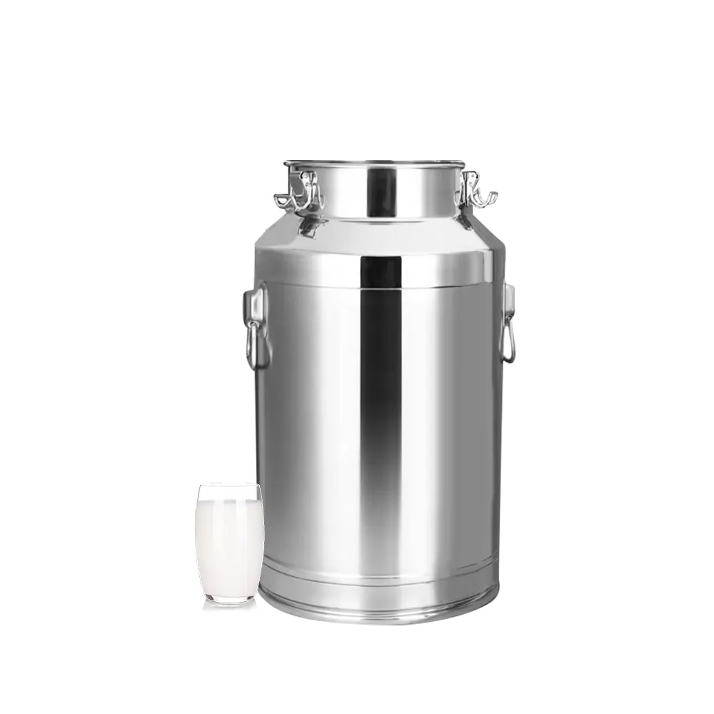Cubo de Metal de grado alimenticio portátil, barril de leche de acero inoxidable personalizado, 1mm, 15L-68L