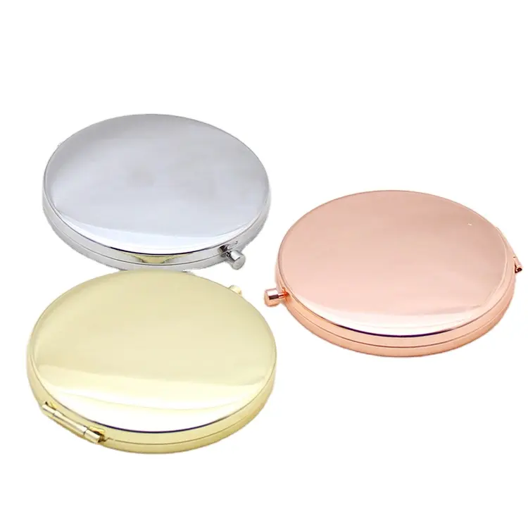 Subli-forward bricolage petits miroirs de maquillage pliables en métal gravure blancs miroir cosmétique avec conception personnalisée