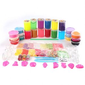 2020 Popularity Kids Educational DIY Toy Foam Glitter Cream Fluffy Slime Crystal Clear Charms Slime Kit - Product Image 3