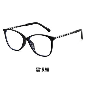 Montures de lunettes œil de chat pour femmes, monture complète en résine, verres anti-UV, légères, correction de la vue, monture transparente grise - Product Image 2