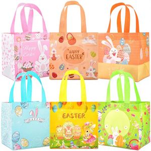 Bolsas de Regalo de Pascua con Diseño de Dibujos Animados, Reutilizables, de Tela No Tejida, Pequeñas (20-30 cm), para Decoración de Fiestas de Caza de Huevos del Conejo de Pascua - Product Image 1