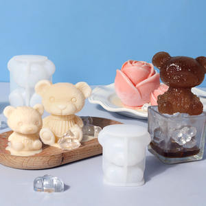Moule en silicone réutilisable 3D ours en peluche glace en treillis rose moule à glace <span class=keywords><strong>bombe</strong></span> <span class=keywords><strong>de</strong></span> bain moule à colle goutte animale pour la fabrication <span class=keywords><strong>de</strong></span> glaçons - Product Image 6