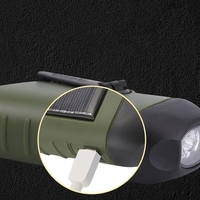 Torche portable à dynamo solaire à manivelle MiNi lampe de poche d'urgence rechargeable lumière LED pour le camping