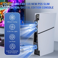 Ventilateur de refroidissement silencieux amélioré avec lumière LED et hubs USB 3.0, refroidisseur de console de jeu pour PlayStation 5 Slim Edition Disque/Numérique