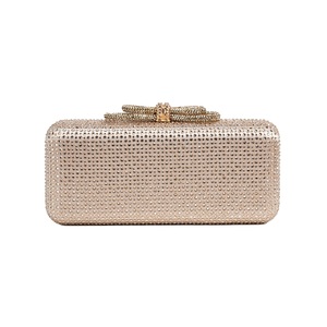 Women Shinny Bow Rhinestones <b>Clutch</b> Purse Detachable Chain Handbag Crystal Evening Bag Paired with Gown Formal Dress - Product Image 1