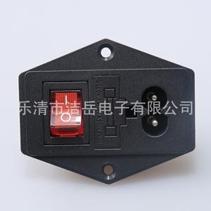 Prise de courant Jiyue AC-01, 1 sortie, 6A 125V, sans mise à la terre, matériau ABS, prise en forme de 8 avec voyant lumineux rouge - Product Image 5