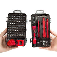Boîte à outils de tournevis 115 en 1 avec acier au chrome-vanadium, étui rigide en PP+TPR pour la réparation de téléphones mobiles et d'ordinateurs, outils à main OEM