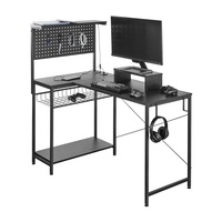 Bureau de jeu d'éclairage RVB en forme d'angle GMD15-7 avec table de jeu PC Riser d'ordinateur mobile Pegboard
