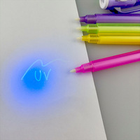 Bolígrafo Espía con Luz UV, Tinta Invisible Permanente para Papel, 6 Colores, Material Plástico