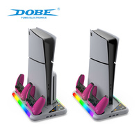 Ventilateur de refroidissement multifonction DOBE pour PS5, station de charge RGB, support vertical pour PS5 Slim, accessoires de jeu