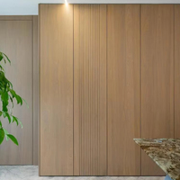 Panneau mural en PVC WPC à grain de bois, panneau composite WPC, panneau mural sans joint, écologique, ignifuge, imperméable, commercial