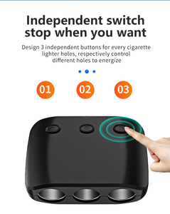 Adaptateur allume-cigare 3 voies 120W avec émetteur FM et port USB, sortie haute puissance 12-24V pour véhicule - Product Image 4