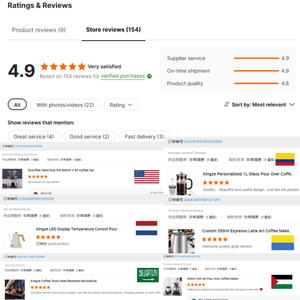 <span class=keywords><strong>Cafetière</strong></span> à piston Kingze 350 ml/600 ml en verre borosilicate anti-brûlure avec <span class=keywords><strong>filtre</strong></span> en acier inoxydable 304 - Product Image 6