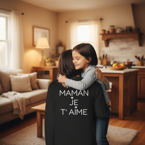 T-shirt à manches longues Maman Je T'aime French Love Heart - Product Image 3