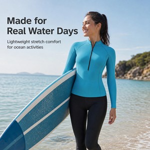 Traje de <span class=keywords><strong>Neopreno</strong></span> para <span class=keywords><strong>Mujer</strong></span>, <span class=keywords><strong>Chaqueta</strong></span> de <span class=keywords><strong>Neopreno</strong></span> de 3 mm, <span class=keywords><strong>Chaqueta</strong></span> de Manga Larga para Surf, Piragüismo y Paddle Boarding - Product Image 2