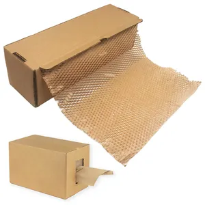 Boîtes d'emballage en papier de protection en nid d'abeille, boîtes d'expédition, distributeur de remplissage Kraft, prix de gros