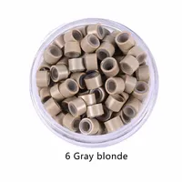Vente en gros de 1000 pièces de micro-anneaux/enlants/perles en silicone de 4,5 mm * 2,5 mm * 3 mm pour extensions de cheveux humains, perles pour cheveux, anneaux nano