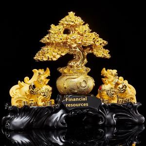 NAFU eco-friendly oro sabbia 3D resina ricchezza albero ornamenti Senior Sense oro coraggiosa recluta per la fortuna del soggiorno - Product Image 4