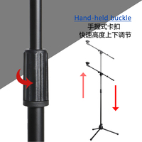 Support de micro professionnel GAZ-206 tout support de microphone mobile en métal avec support de microphone réglable à bouton