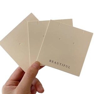 400g giấy các tông màu trắng thẻ đồ trang sức cho bông tai vòng cổ trang sức thẻ hiển thị biểu tượng tùy chỉnh in màu có sẵn - Product Image 1