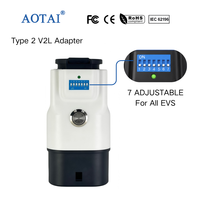 Adaptateur EV AOTAI Type 2 vers Schuko V2L avec prise et prise factice pour BYD Xpeng Deepal Chery Zeekr MG KIA GAC