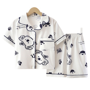Nuovo Set <span class=keywords><strong>Pigiama</strong></span> <span class=keywords><strong>Estivo</strong></span> per Bambini 2 Pezzi in Poliestere Traspirante con Stampa Cartoon a Maniche Corte per Ragazzi e Ragazze - Product Image 3