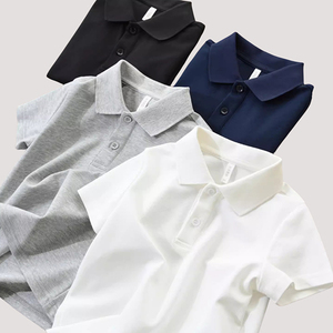 T-shirt à col polo à manches courtes pour enfants, garçons et filles, avec logo personnalisable, haut polyvalent - Product Image 5