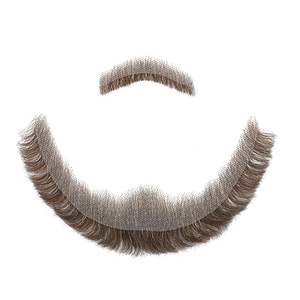 Barba Postiza <span class=keywords><strong>con</strong></span> Patillas para Hombre, Barba de Pelo Humano <span class=keywords><strong>con</strong></span> Base de Encaje Suave, <span class=keywords><strong>Bigote</strong></span> y Barba Realistas y Voluminosos para Cosplay - Product Image 4