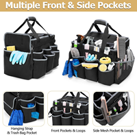 Chariot de nettoyage avec chariot amovible et bandoulière, sac de rangement pour produits de nettoyage avec poignées, organisateur roulant pour l'entretien ménager