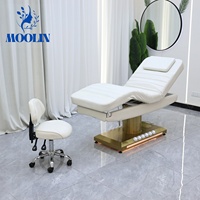 Table de soin esthétique Moolin pour salon de beauté et spa, lit de cils de luxe avec mécanisme de levage électrique