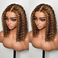 Perruque Bob Courte Ondulée Profonde en Cheveux Humains Transparente HD P4/27 Ombré Highlight Piano Curly avec Lace Frontale 13x4 – Vente en Gros, Fournisseur Chaud, Livraison Directe