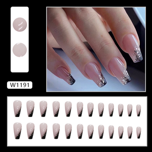 Ongles artificiels en ABS entièrement faits à la main, de haute qualité, réutilisables, à presser, design asiatique doux, couverture complète, longs ongles, art des ongles - Product Image 5