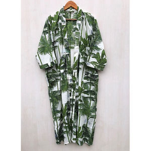 सुंदर भारतीय पुष्प कार्बनिक ब्लॉक प्रिंट महिला महिला किमोनो के लिए सुंदर भारतीय पुष्प कार्बनिक ब्लॉक प्रिंट वस्त्र - Product Image 2