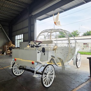 Charrette électrique personnalisée en forme de citrouille, sans chevaux, pour cérémonie de mariage, visite de parc, événement, défilé, décoration - Product Image 6