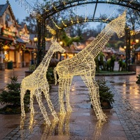 Lumière LED 3D en forme de girafe, étanche IP65, avec cadre métallique, sculpture animale lumineuse, éclairage paysager commercial extérieur
