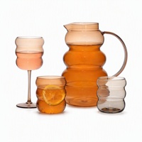 Ensemble de carafe et de verres à boisson froide en forme de gourde, réutilisables et personnalisables, de style moderne, vente en gros Lefu