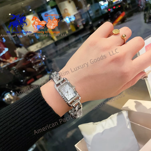 Montre vintage en argent de marque H pour femmes, design rétro exquis, acier inoxydable 316L, quartz Ronda, mode luxe léger - Product Image 2