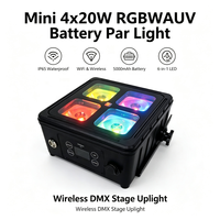 Projecteur LED sans fil YINUO 4x20W RGBWAUV IP65, batterie rechargeable, WiFi DMX512, éclairage de scène pour mariage, fête, événement