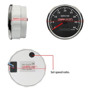 SX-TECH 110mm 4000RPM Takometre 24V LED Ekran RPM Ölçer Dizel Motor Kiti Saat Ölçer Ayarlanabilir Arka Işıklar Yeni Araba Traktör - Product Image 4