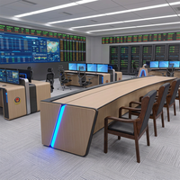 Mobilier de salle de commande et de contrôle, console de commande personnalisée, poste de travail pour opérateur de sécurité, solution pour centre de contrôle industriel