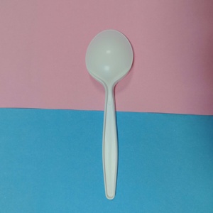 Fourchette-cuillère <span class=keywords><strong>jetable</strong></span> 2-en-1 de luxe de 8 pouces en amidon de maïs biodégradable et compostable pour le déjeuner scolaire - Product Image 2