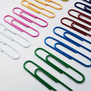 Clips de papier colorés 100 mm, revêtement plastique, fournitures de bureau, grande taille, couleurs mélangées - Product Image 4