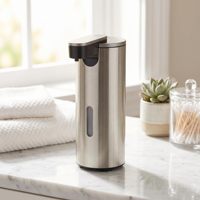 Distributeur automatique de savon en mousse sans contact en acier inoxydable 304, 12 oz/340 ml, 3 niveaux réglables, fonctionne sur piles