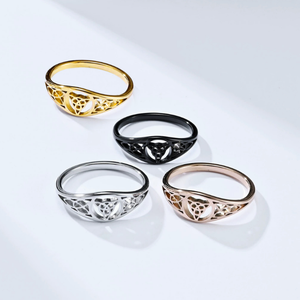 Thời trang Celtic Knot đề nghị engagement <span class=keywords><strong>Ring</strong></span> trang sức Bắc Âu Viking tam giác Knot <span class=keywords><strong>Hollow</strong></span> chống dị ứng vòng thép không gỉ - Product Image 1